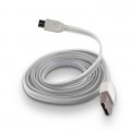 Kabel silikonowy micro usb biay 